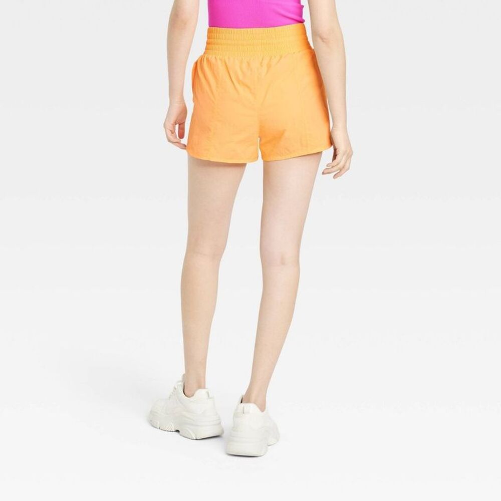 All in Motion -  Women's High Waist Crinkle Shorts Ru Orange - Picture 2 of 4